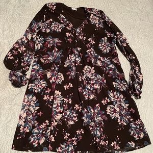 Black Floral Tunic Dress